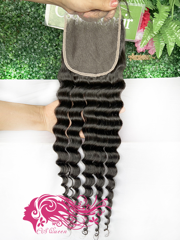 Csqueen Raw Mermaid Wave Raw hair 5*5 HD Lace Closure 100% Unprocessed Hair - Click Image to Close